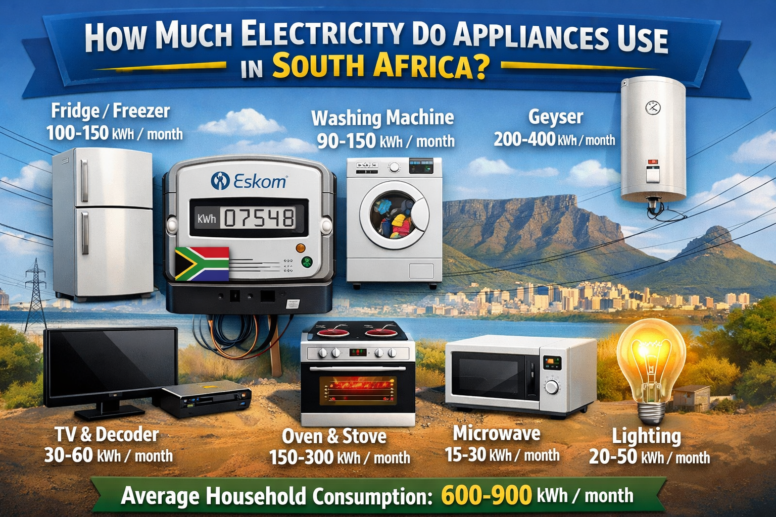 How Much Electricity Do Appliances Use in South Africa?